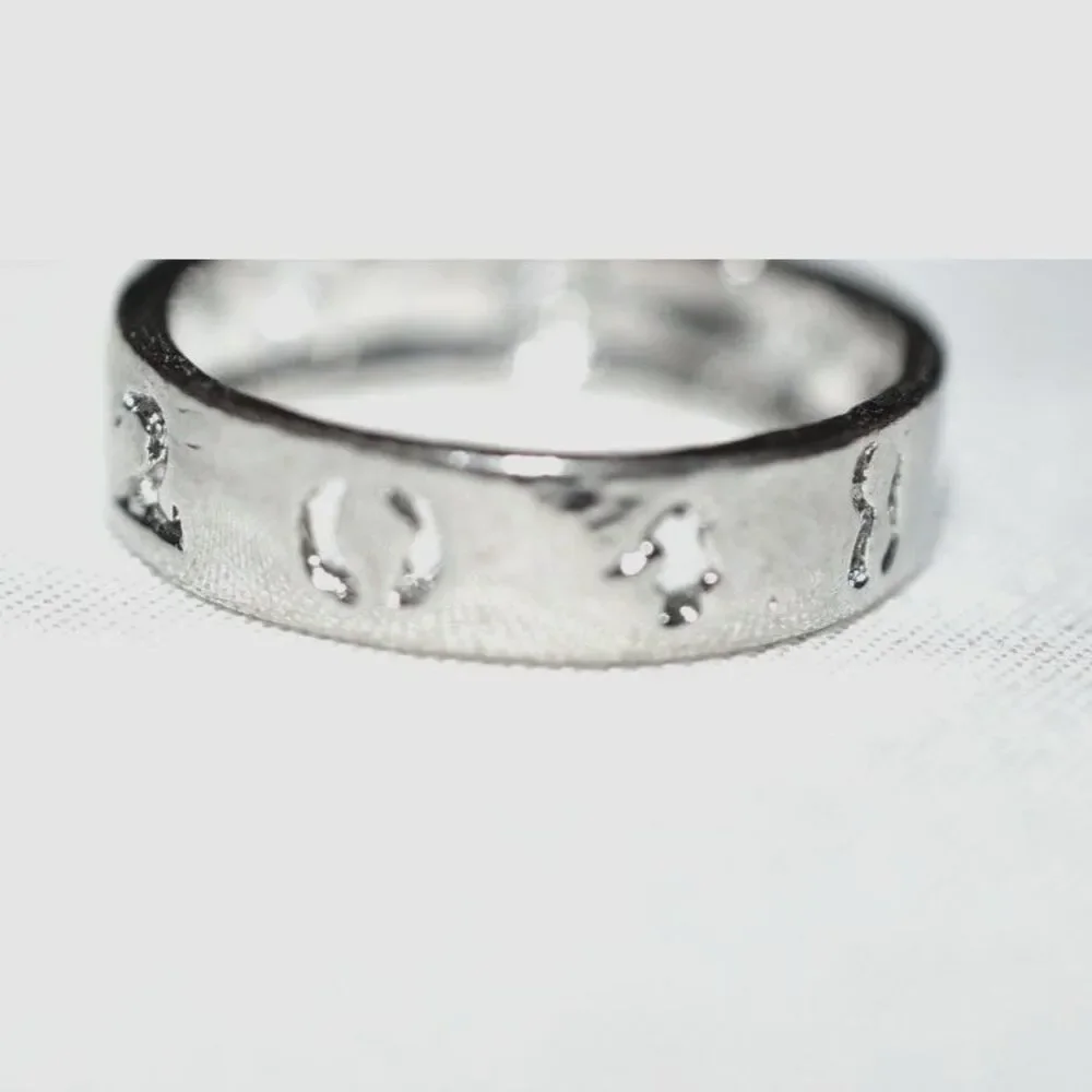 NWOT Numbers/Symbols Silver Tone Size 8 Band Unisex Trendy Ring